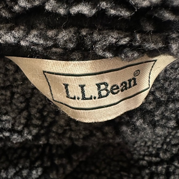 L.L.Bean women’s coat jacket long 4 buttons faux suede Sherpa collar detail - Picture 8 of 11